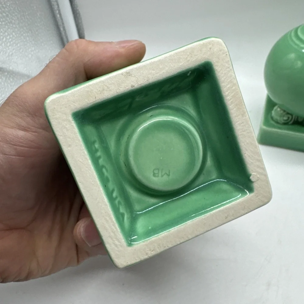 Vintage Fiesta GREEN Bulb Candle Holders